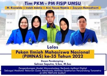 Dua Judul PKM Mahasiswa FISIP UMSU Lolos ke PIMNAS 2022