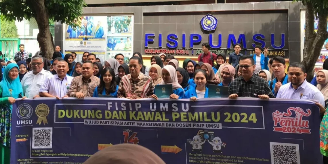 Ribuan Mahasiswa FISIP UMSU Disebar Kawal dan Dukung Pemilu 2024 di Sumut